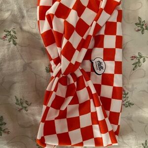 Red and White Checkered Hello Headband
